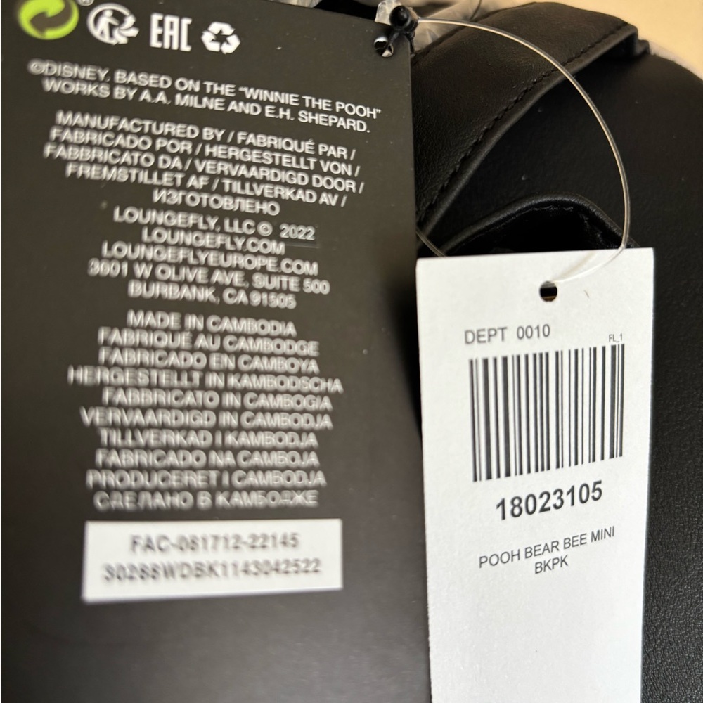 Pooh Bear Black Mini Backpack